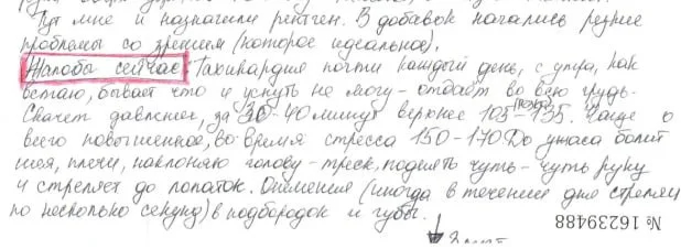 Фрагмент письма Надин Гейслер