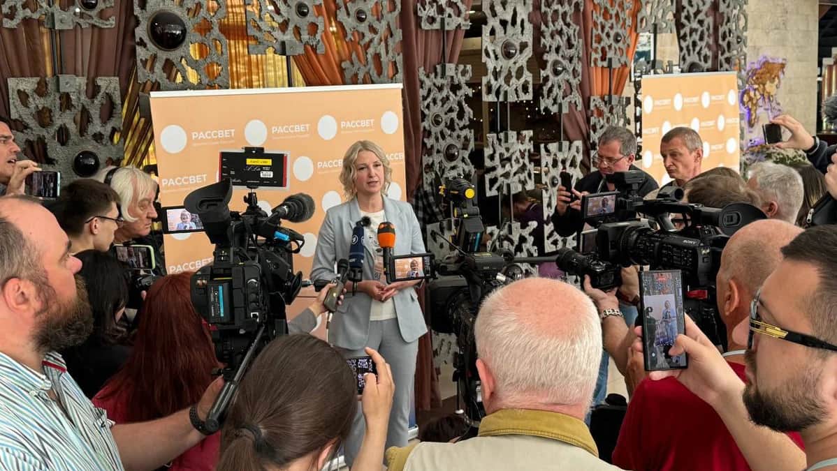 Екатерина Дунцова на съезде партии «Рассвет». Фото: <a href="https://t.me/Duntsova/327">Telegram</a>