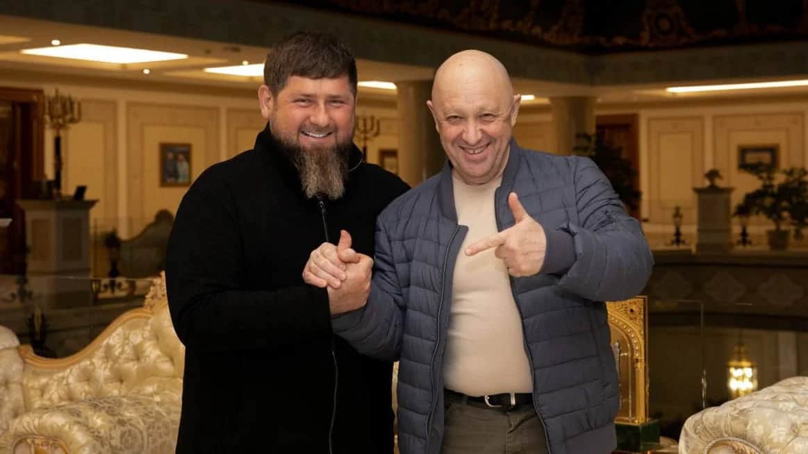 Рамзан Кадыров и Евгений Пригожин. Фото: <a href="https://t.me/RKadyrov_95">Telegram</a>